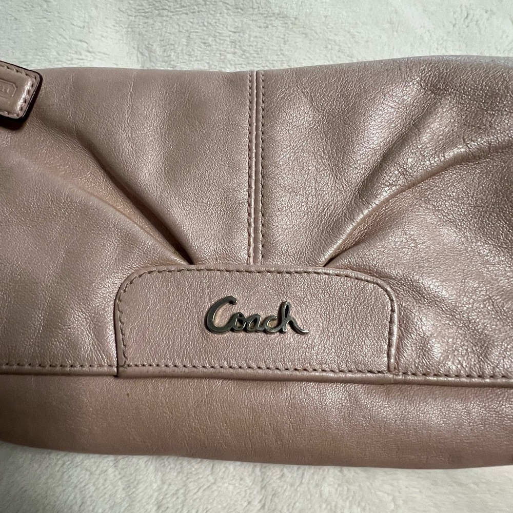 Coach Pink Wristlet Clutch with Classic Design